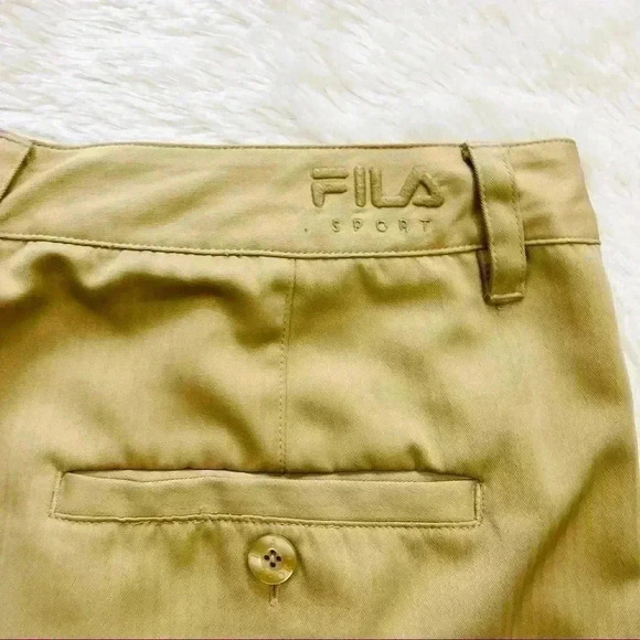 Fila Sport Mens Khaki Golf Flat Front Chino Shorts Active Polyester Size 34 - Picture 10 of 11
